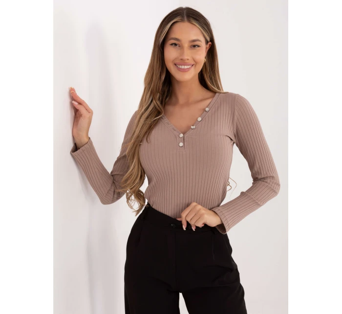 Bluzka RV BZ model 21799682 ciemny bezowy - FPrice Bluzka RV BZ model 21799682 ciemny bezowy - FPrice