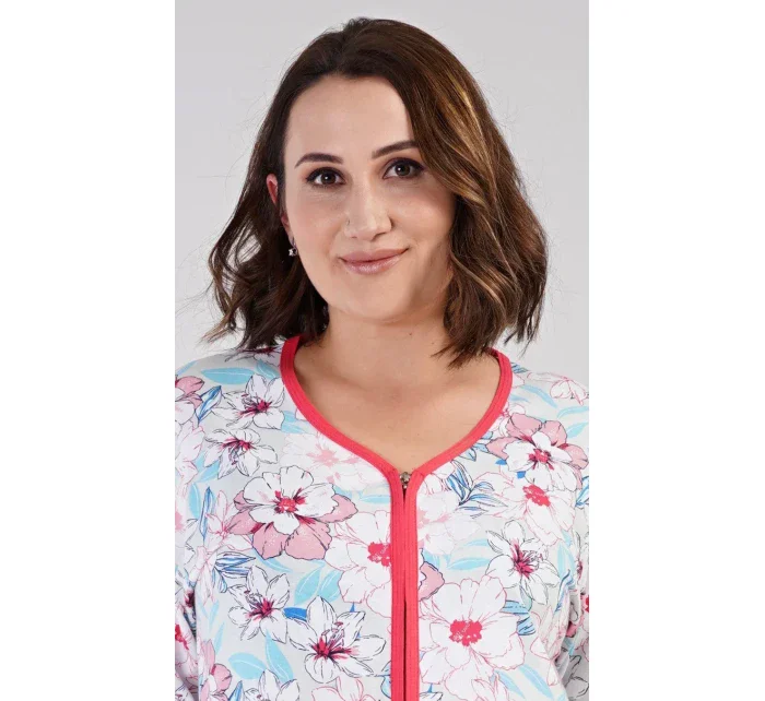 Dámské domácí šaty s tříčtvrtečním rukávem model 18316210 - Vienetta