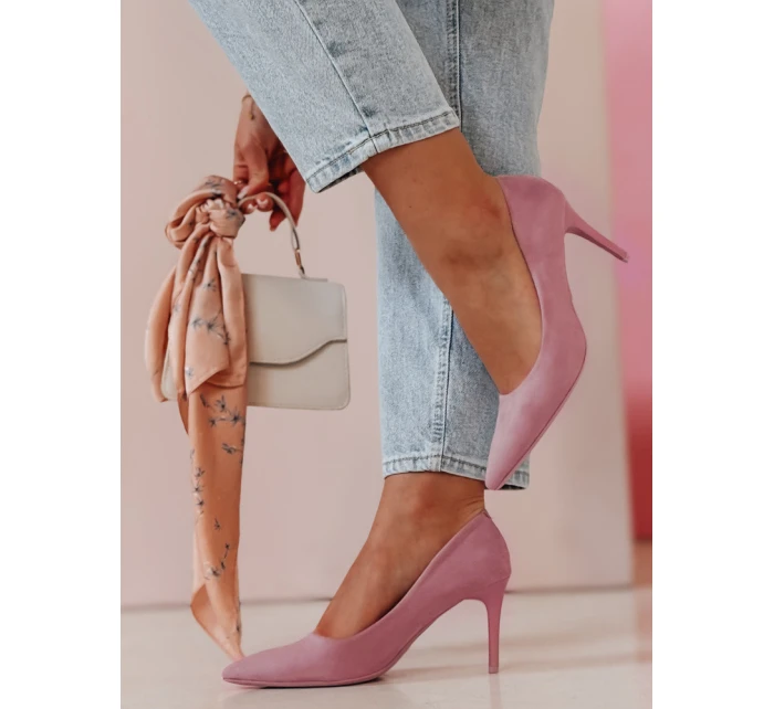 Dámské boty na podpatku fialové Dstreet model 21985145 - FashionStreet