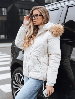 Dámska prešívaná zimná bunda s kapucňou biela FashionStreet TY5236