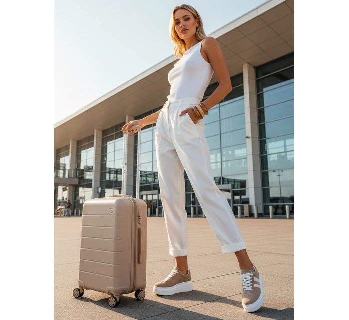 Dámske kožené tenisky na platforme béžové FashionStreet ZY1377