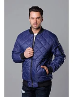 Tmavě modrá prošívaná pánská bunda typu "bomber" model 18344834 - J.STYLE Tmavě modrá prošívaná pánská bunda typu "bomber" model 18344834 - J.STYLE