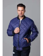 Tmavě modrá prošívaná pánská bunda typu "bomber" model 18344834 - J.STYLE