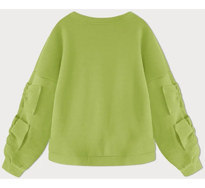 Teplá dámská mikina v barvě s mašlemi model 19742934 - MADE IN ITALY