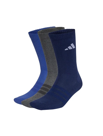 Ponožky adidas Cushioned Sportswear Crew 3P tmavomodré, sivé, modré KQ6762 Ponožky adidas Cushioned Sportswear Crew 3P tmavomodré, sivé, modré KQ6762