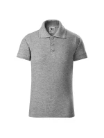 Detská polokošeľa Pique tmavo šedá melír