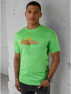 Pánské zelené tričko s potiskem Dstreet model 21973613 - FashionStreet