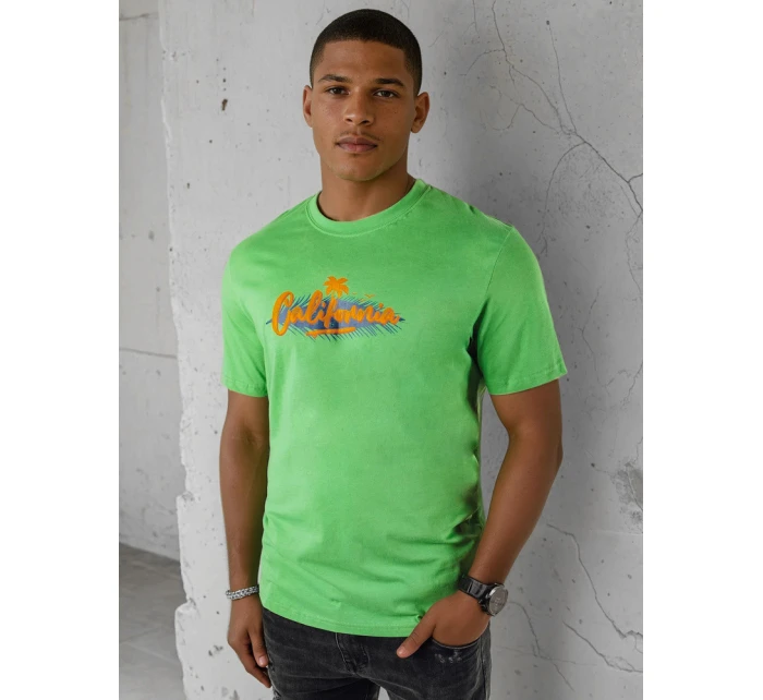 Pánské zelené tričko s potiskem Dstreet model 21973613 - FashionStreet