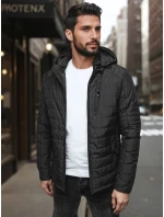 Pánská přechodná prošívaná bunda s kapucí černá Dstreet model 21983032 - FashionStreet