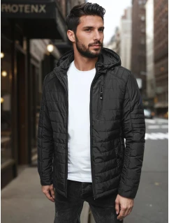 Pánská přechodná prošívaná bunda s kapucí černá Dstreet model 21983032 - FashionStreet