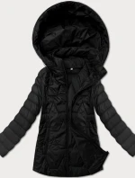Ľahká čierna dámska prešívaná bunda s kapucňou J Style (16M9263-392)
