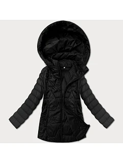 Dámska ľahká prešívaná bunda s kapucňou Plus Size J Style Black (16M9263-392)