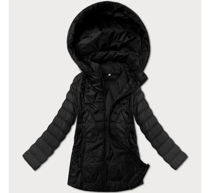 Ľahká čierna dámska prešívaná bunda s kapucňou J Style (16M9263-392) Ľahká čierna dámska prešívaná bunda s kapucňou J Style (16M9263-392)