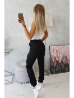 Bavlnené nohavice cargo čierne