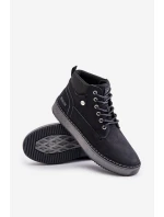 Sznurowane Botki Męskie Big Star OO174559 Hi-Poly System Czarne