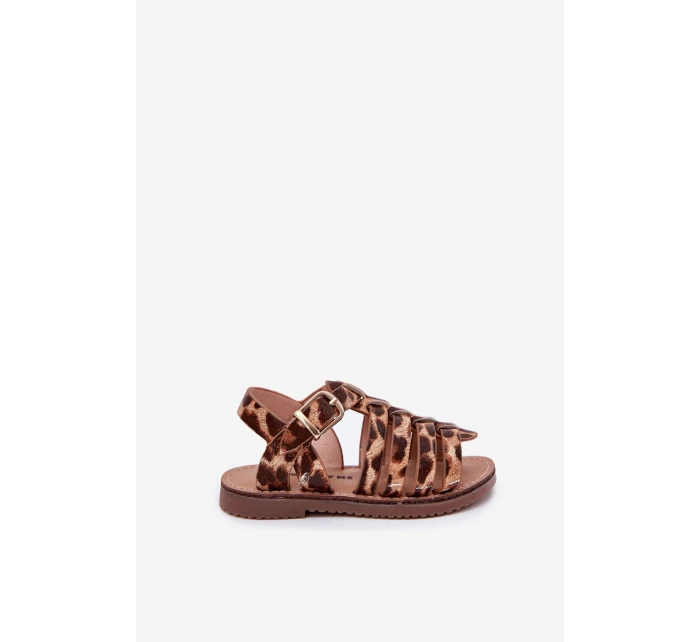 Sandałki Dziecięce Dziewczęce Z Eko Skóry Panterka Mariana Sandałki Dziecięce Dziewczęce Z Eko Skóry Panterka Mariana