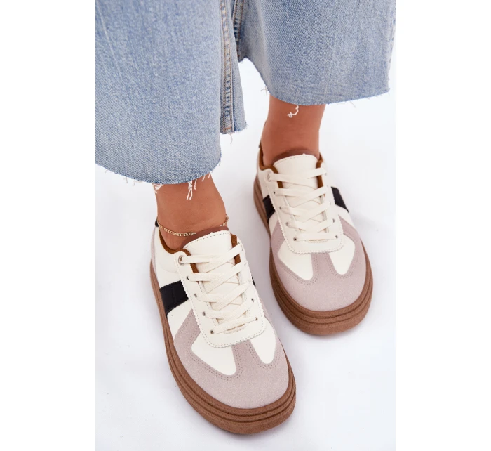 Dámské tenisky na platformě béžové model 21702556 - Boto Dámské tenisky na platformě béžové model 21702556 - Boto