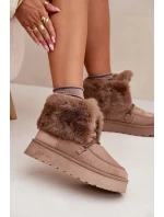 Dámské Sněhule Na Platformě S Kožíškem A Šněrováním Big Star model 21705904 Béžové - Big Star Shoes