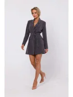 šaty s páskem tmavě šedé model 18863336 - Moe šaty s páskem tmavě šedé model 18863336 - Moe