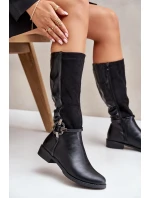 Zateplené kozačky model 21780727 černé Jezzi - SWEET SHOES