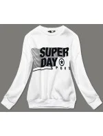 Biela dámska tepláková mikina s potlačou (26005)