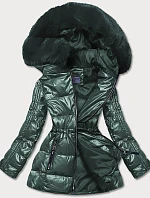 Dámska metalická zelená bunda (b8029-10)