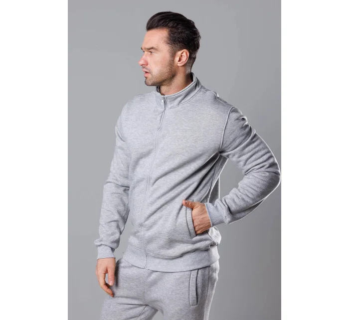 Svetlosivá pánska mikina so stojačikom (68B2002-2)