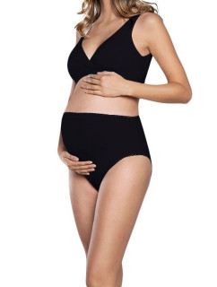 Bavlnené tehotenské nohavičky Mama Maxi čierne