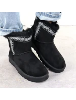 Dámske semišové snehové topánky čierne Potocki 06303