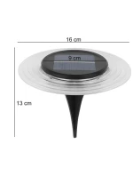 SOLÁRNE DISKOVÉ SVETLO 28 LED PRE MONTÁŽ NA ZEM ALEBO NA STENU