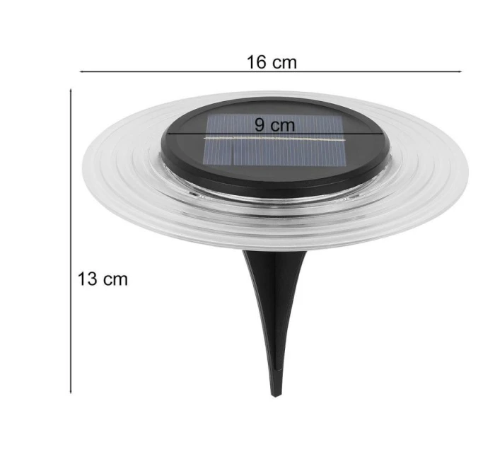 SOLÁRNE DISKOVÉ SVETLO 28 LED PRE MONTÁŽ NA ZEM ALEBO NA STENU