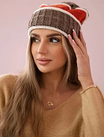 Dámska čiapka Kinga K297 cappuccino+rudy