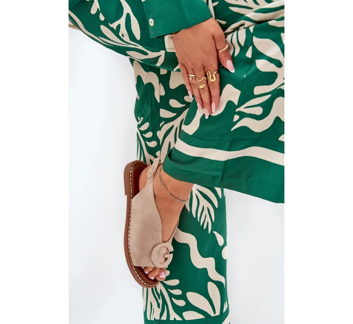 Ploché sandály s ozdobou béžové model 21685714 - Boto