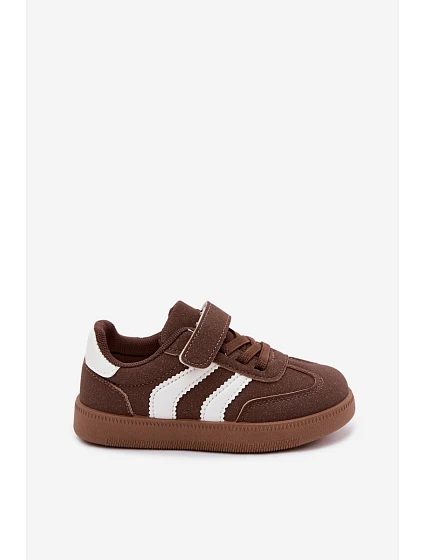 Detské tenisky na suchý zips z hnedej umelej kože Ronja Detské tenisky na suchý zips z hnedej umelej kože Ronja