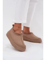 Dámske snežnice na platforme s nízkym zvrškom Izamine - tmavo béžové