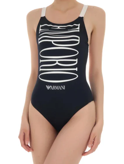 Dámske jednodielne plavky 262672 1P324 00135 námornícka modrá - Emporio Armani
