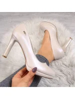 Dámske perlové lodičky na platforme SK53K Light beige - Sergio Leone Dámske perlové lodičky na platforme SK53K Light beige - Sergio Leone