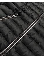 Čierna prešívaná bunda s kapucňou (LD-7153)