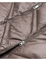 Dámska prechodná bunda vo farbe cappuccino s kapucňou (H-97)