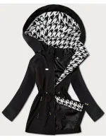 Tenká čierna dámska plus size bunda s ozdobnou podšívkou J Style (16M9258-392) Tenká čierna dámska plus size bunda s ozdobnou podšívkou J Style (16M9258-392)