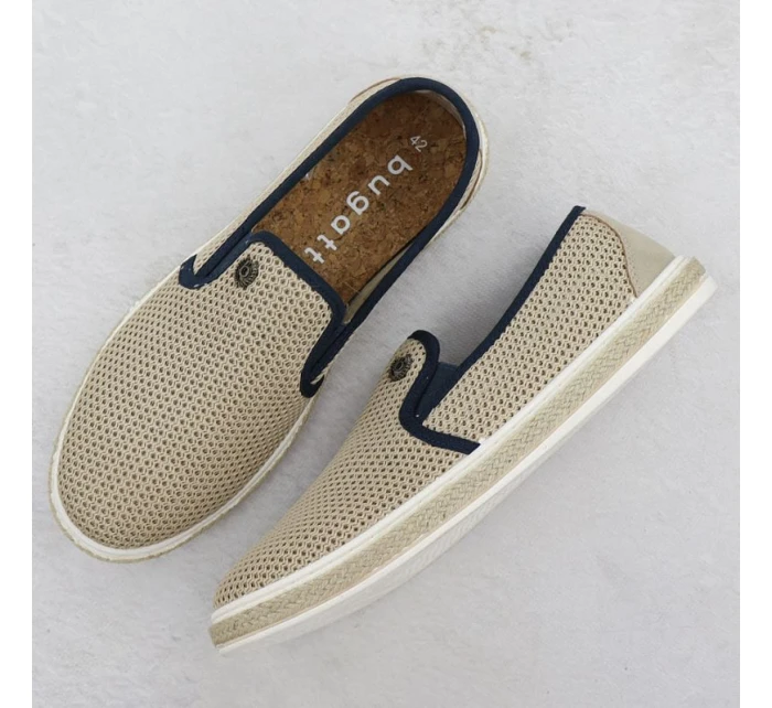 Pánske béžové Bugatti slip-on espadrille 321-ASP61-6900
