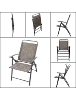 SET ZÁHRADNÉHO NÁBYTKU SYDNEY STÔL 4 STOLIČKY A SLNEČNÍK SIVÝ