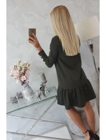 Šaty s khaki volánom