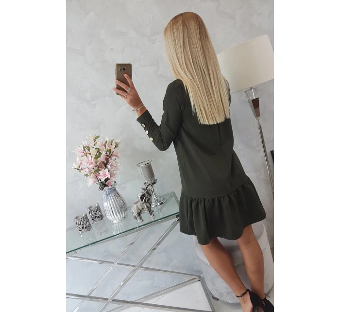 Šaty s khaki volánom