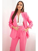 Elegantný set saka a nohavíc svetloružovej farby