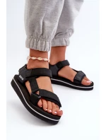 Damskie Sandały Na Platformie Big Star NN274A532 Czarne Damskie Sandały Na Platformie Big Star NN274A532 Czarne