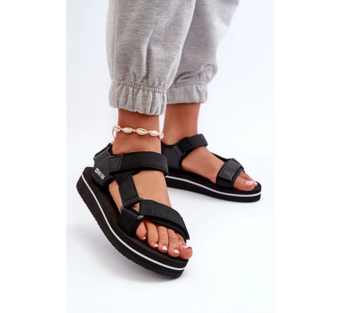 Damskie Sandały Na Platformie Big Star NN274A532 Czarne Damskie Sandały Na Platformie Big Star NN274A532 Czarne