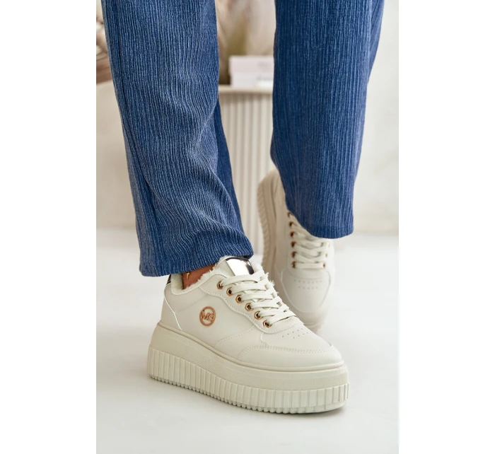 Sneakersy Dámské Sportovní Boty Zateplené Na Masivní Podešvi Béžové model 21668399 - Boto Sneakersy Dámské Sportovní Boty Zateplené Na Masivní Podešvi Béžové model 21668399 - Boto