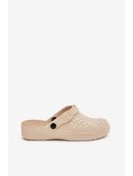 Piankowe Klapki Chodaki Damskie Beżowe Faylina Piankowe Klapki Chodaki Damskie Beżowe Faylina