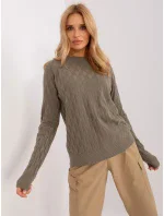 Sweter AT SW model 18904835 khaki - FPrice Sweter AT SW model 18904835 khaki - FPrice